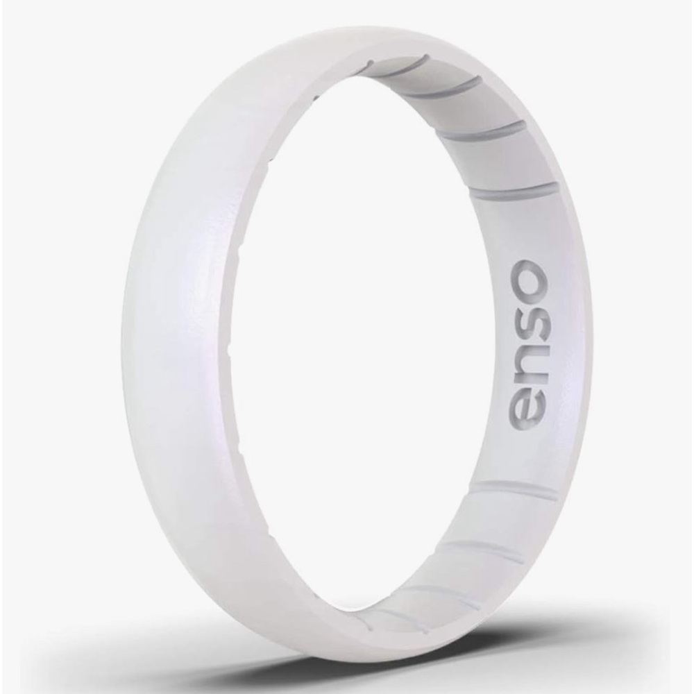 Enso Rings Thin Birthstone Silicone Ring moonstone size 8